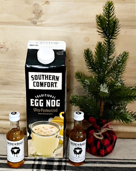 Peanut butter whiskey spiked eggnog