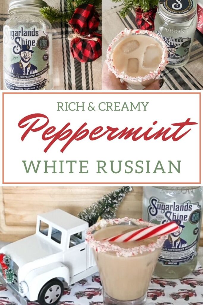 peppermint white russian with moonshine