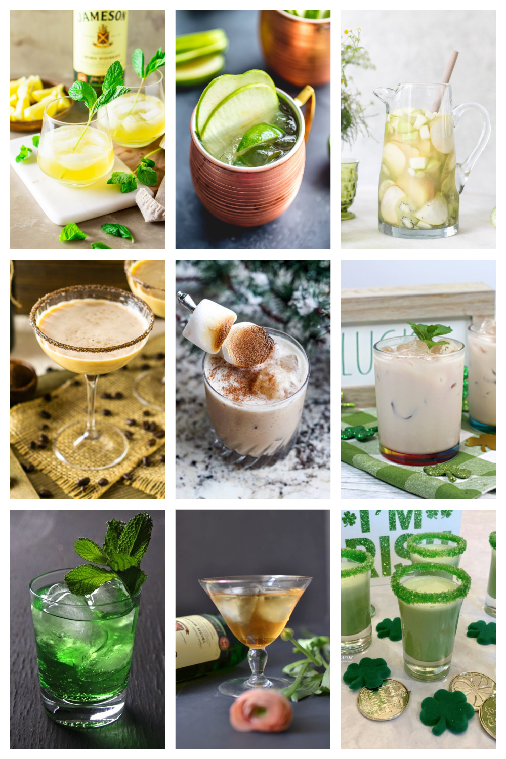 irish whiskey cocktails collage