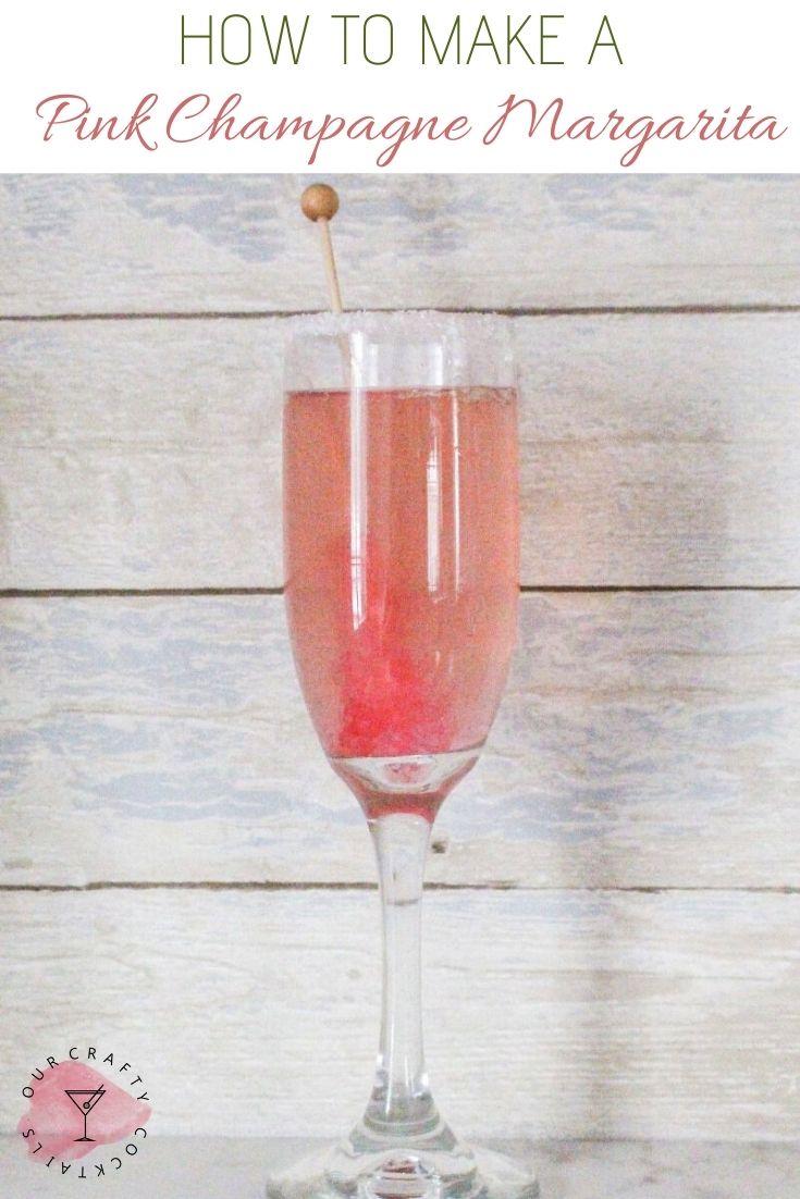 champagne glass with pink champagne margarita