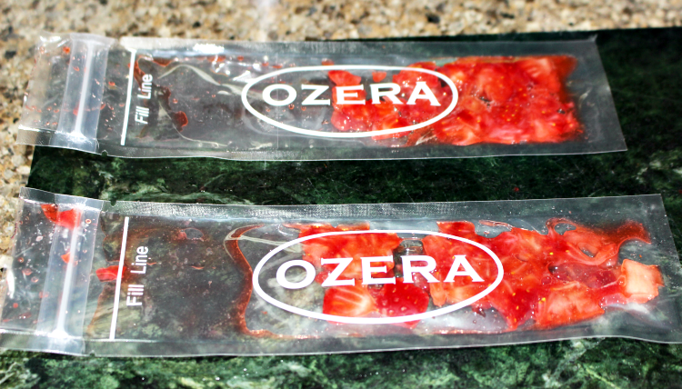 strawberries in freeze pop bags