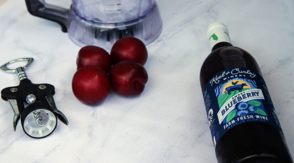 ingredients for Blueberry Plum Wine Slushies