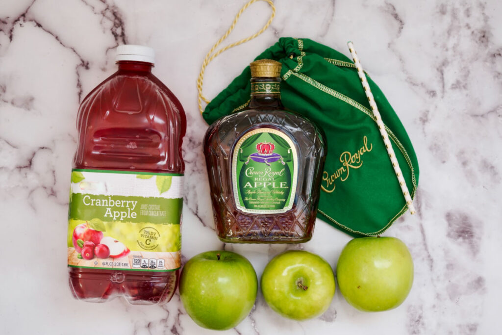 ingredients for crown royal cranapple cocktail