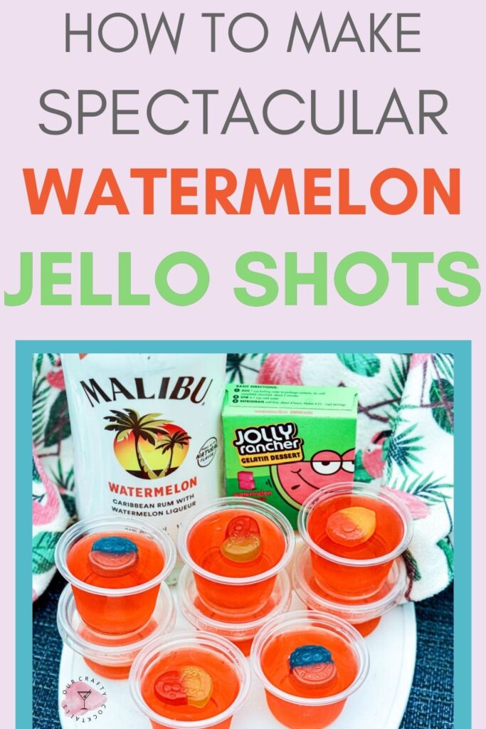 watermelon jello shots pin image with text overlay