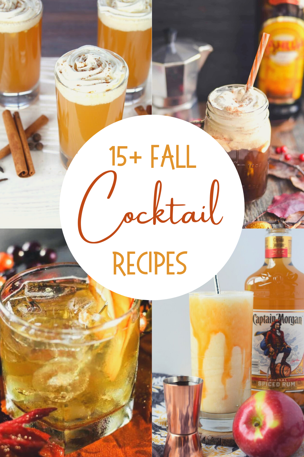 fall cocktail recipes pin collage