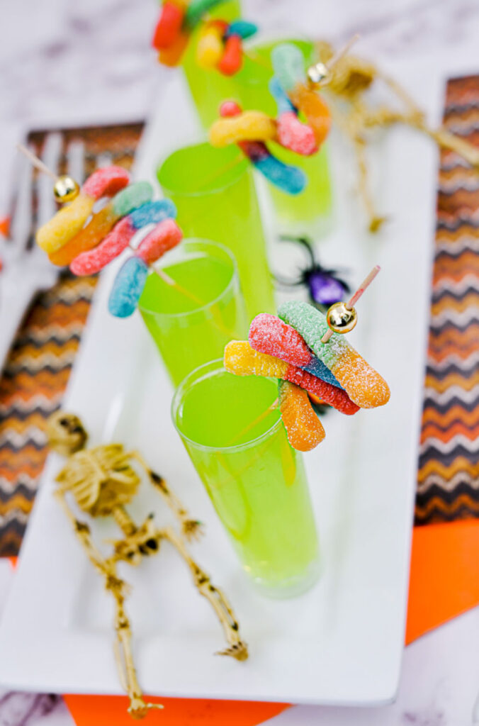 Halloween shooters with coconut rum