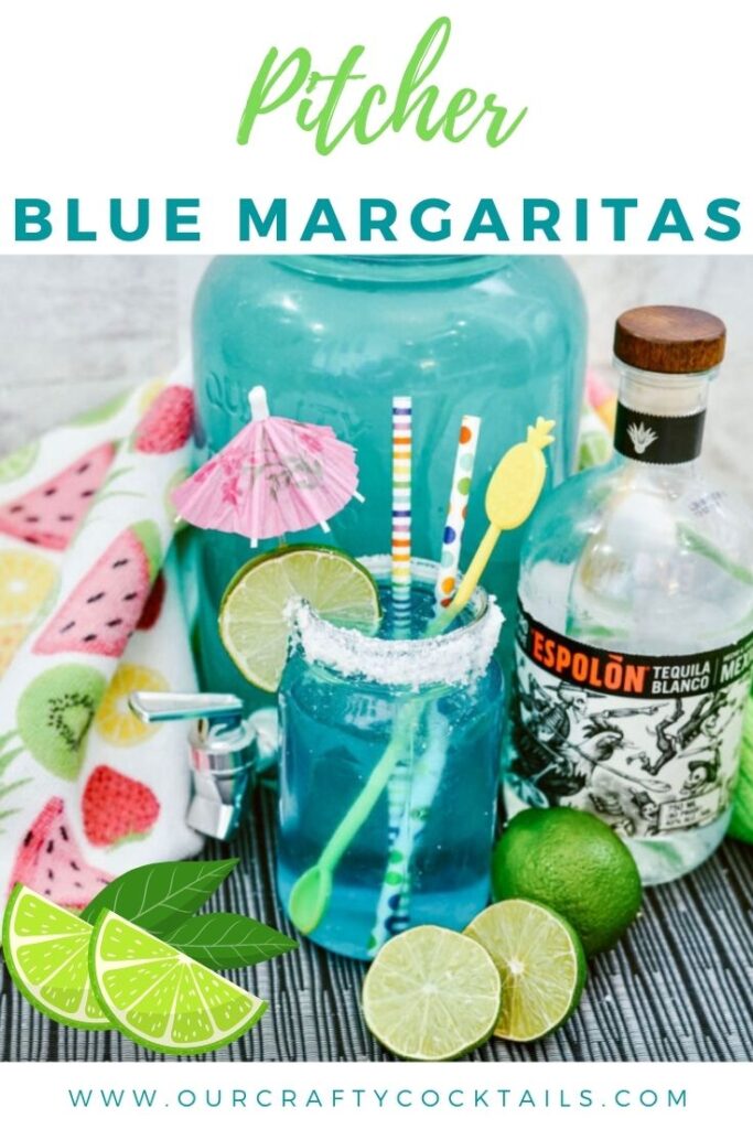 pitcher blue margaritas pin image