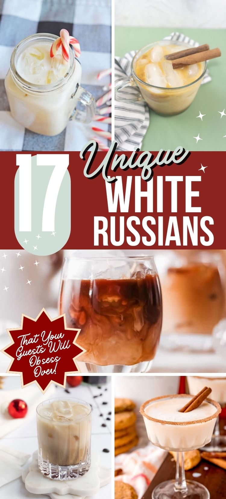 white russians pin collage with text