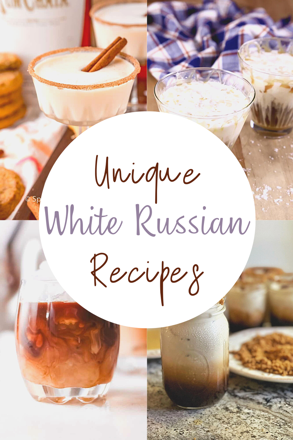 white russian recipes pin collage with text